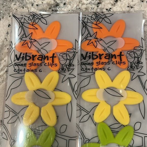 Vibrant Wine Glass Clips. Pack of two. - Picture 3 of 3